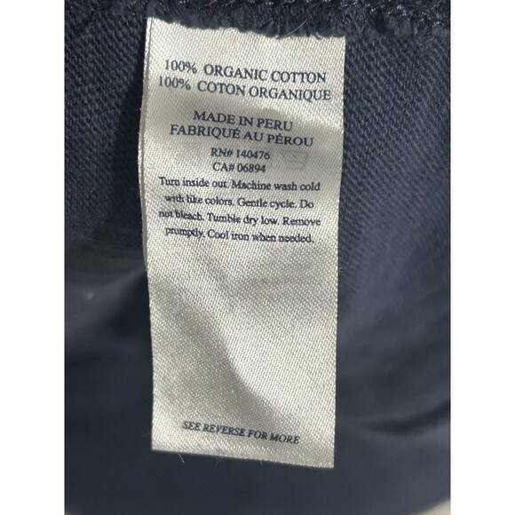 Faherty Hoodie Men Small Blue Organic Cotton Lightweight Pullover Slub Knit - Picture 12 of 14